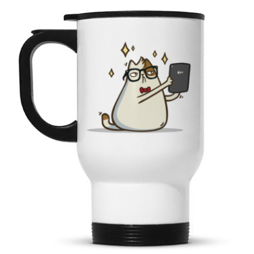 Кружка-термос с принтом Пятничный Котик №4