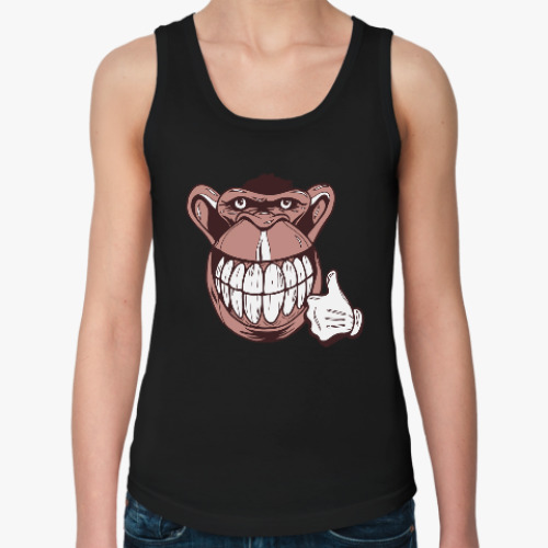 Женская майка с принтом Веселая обезьяна