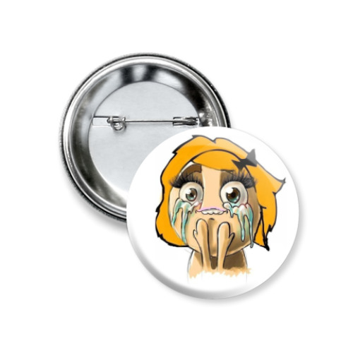 Значок 37мм с принтом   Девочка из комикса