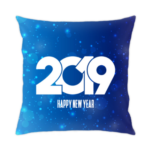 Подушка с принтом Новый год 2019