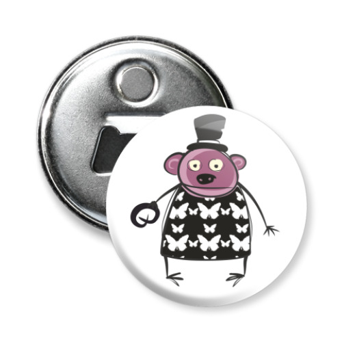 Магнит-открывашка с принтом 'Медвед'