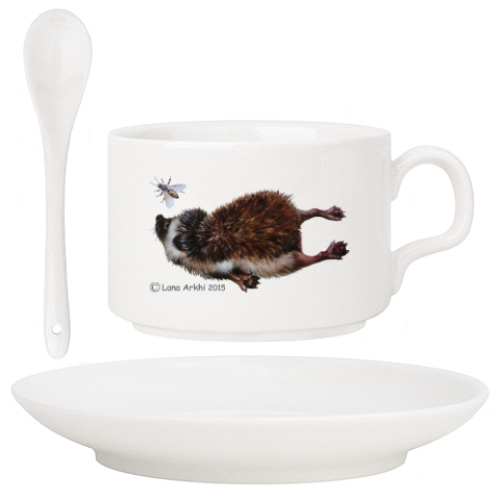 Кофейный набор с принтом Ежик Кофейное зернышко