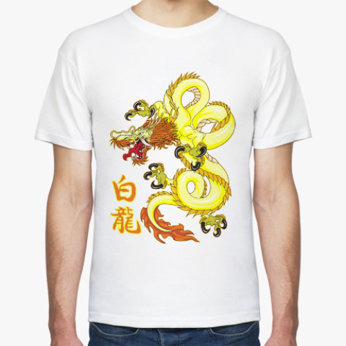 Футболка с принтом Белый дракон