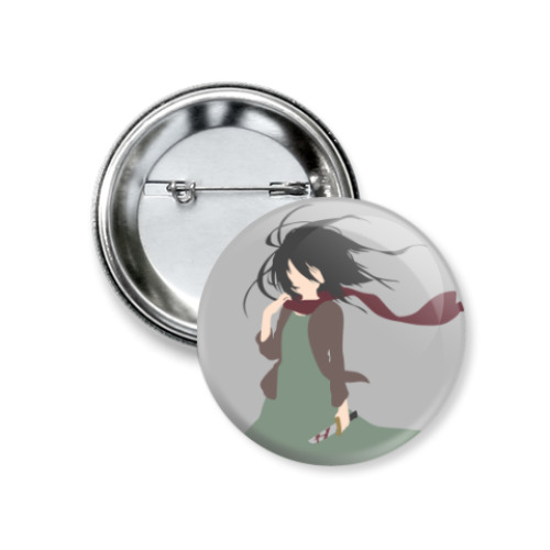Значок 37мм с принтом Shingeki no Kyojin Mikasa Микаса