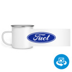 Кружка металлическая белая (круговая запечатка)