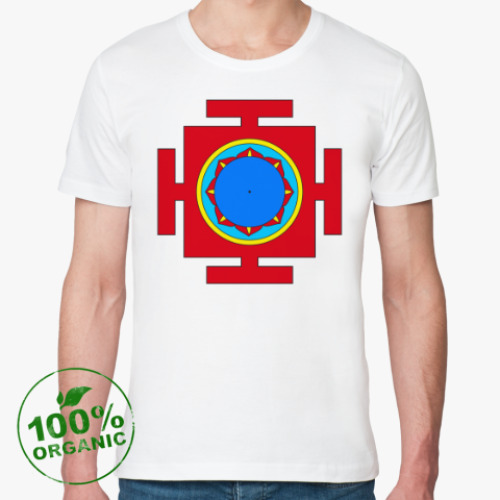 Футболка из органик-хлопка с принтом Хануман-янтра