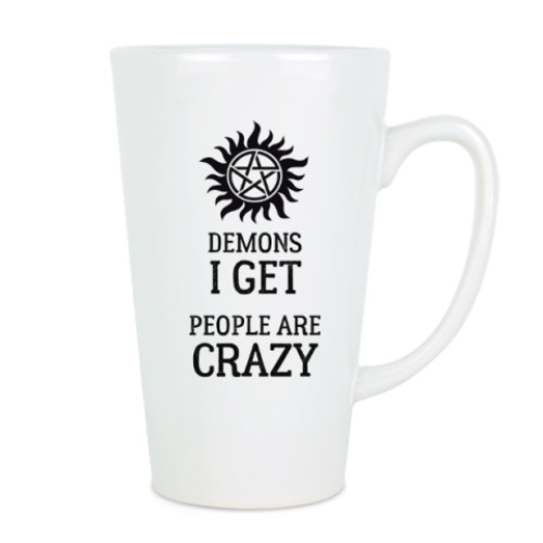 Чашка Латте Supernatural, Demons I get, people are crazy