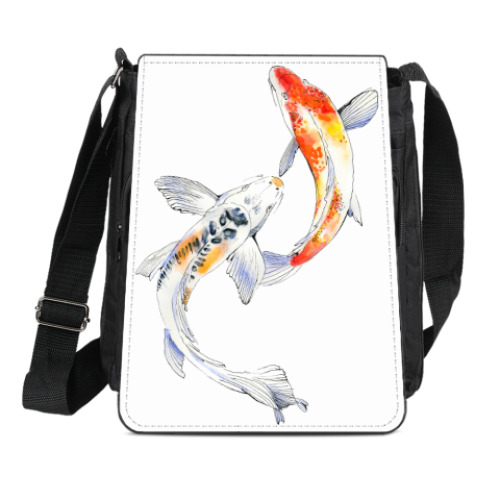 Сумка-планшет с принтом Карпы кои