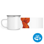 Кружка металлическая белая (круговая запечатка)