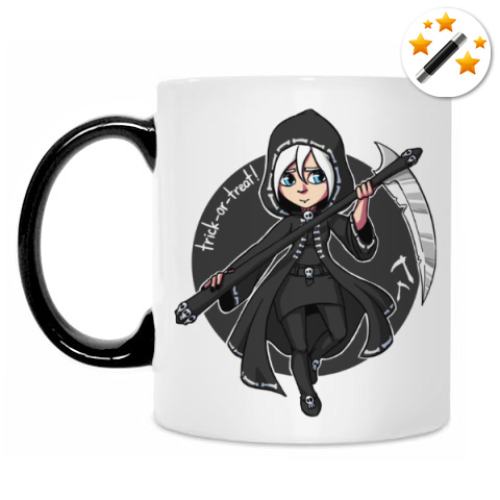 Кружка-хамелеон с принтом Смерть