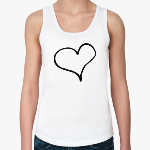 Женская майка с принтом Чернильное сердце