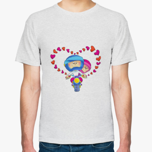 Футболка с принтом Валентинка - байкеры