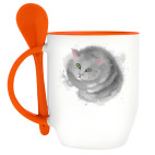 Серый кот, кошка