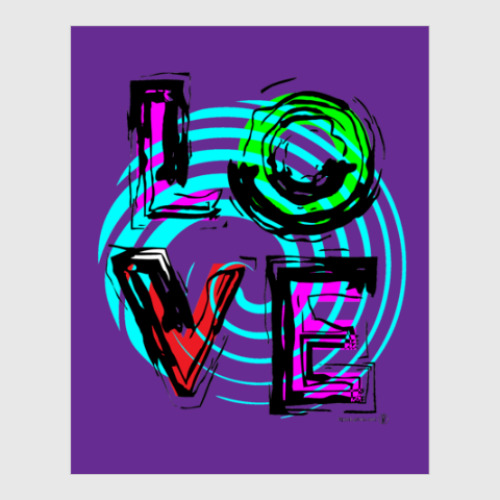 Постер с принтом LOVE, любовь.