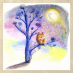 Сова пьет кофе