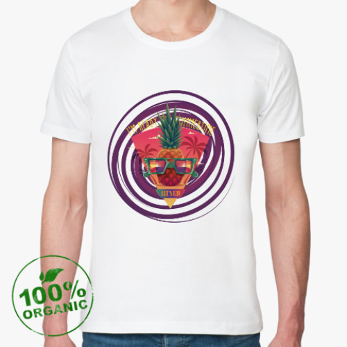 Футболка из органик-хлопка с принтом Ананас в очках