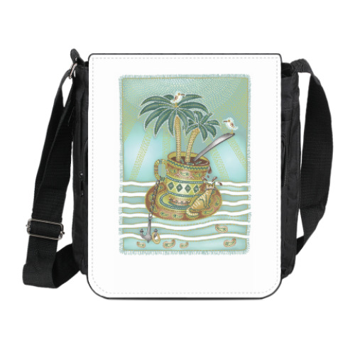 Сумка на плечо (мини-планшет) с принтом Мой маленький мир. Восток.