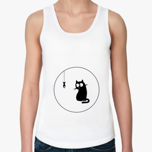 Женская майка с принтом Serious cat