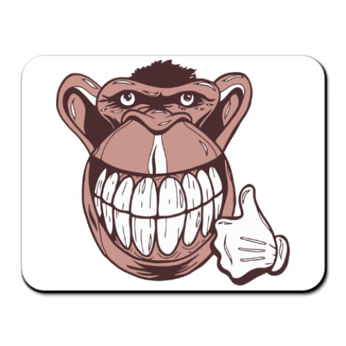Коврик для мыши с принтом Веселая обезьяна
