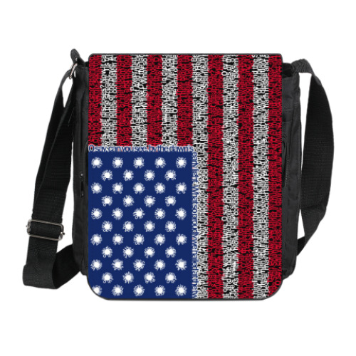 Сумка на плечо (мини-планшет) с принтом Флаг США