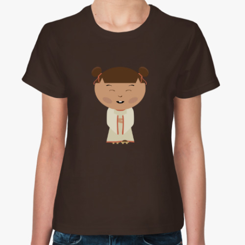 Женская футболка с принтом Японская девочка