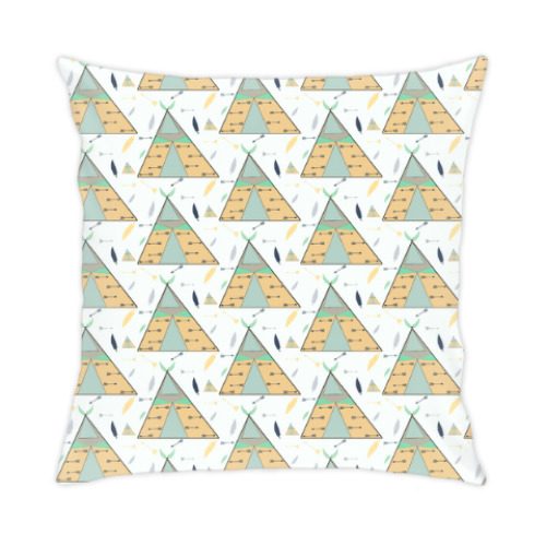 Подушка с принтом Вигвам Паттерн