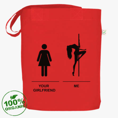 Сумка шоппер с принтом I am pole dancer