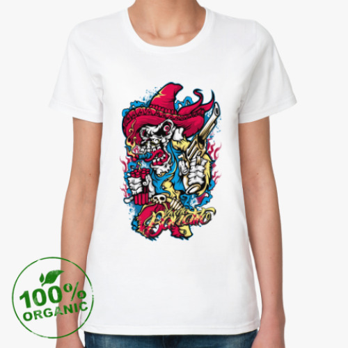 Женская футболка из органик-хлопка с принтом Гангстер