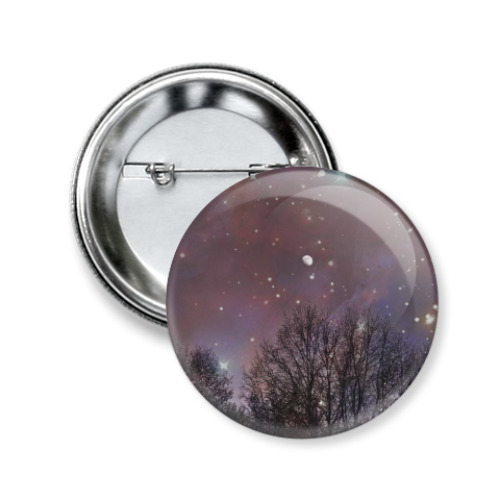 Значок 50мм с принтом Ночное небо