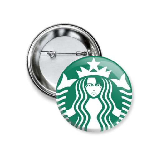 Значок 37мм Shingeki no Kyojin Леви Starbucks