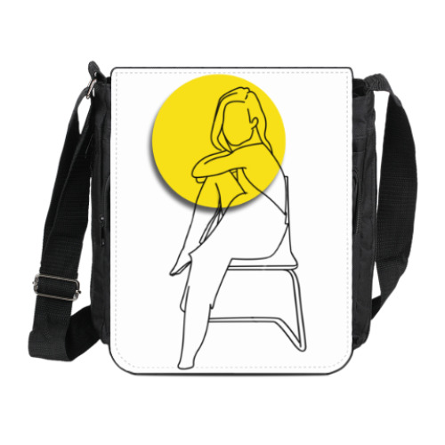 Сумка на плечо (мини-планшет) с принтом Абстрактное солнце