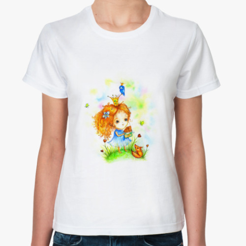 Классическая футболка с принтом Принцесса шоколадной страны