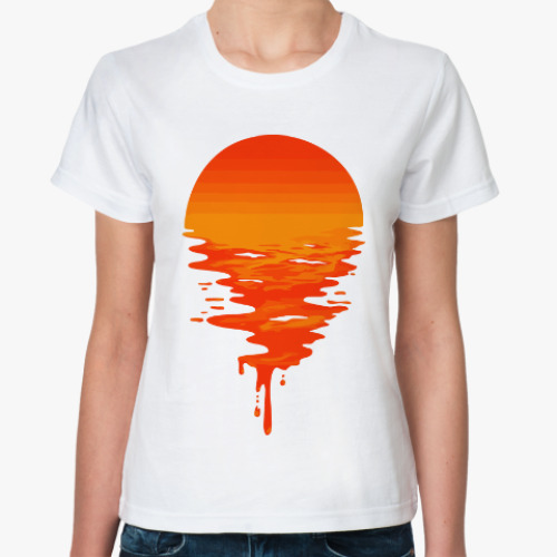 Классическая футболка с принтом Закат