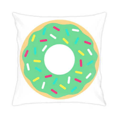 Подушка с принтом Вкусный пончик