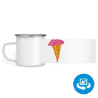 Кружка металлическая белая (круговая запечатка)