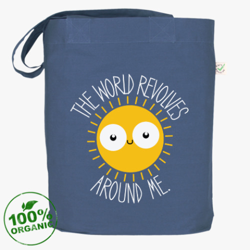 Сумка шоппер с принтом Мир крутится вокруг меня