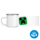 Кружка металлическая белая (круговая запечатка)