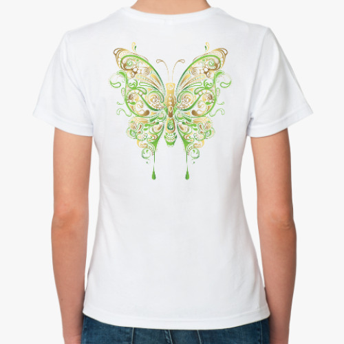 Классическая футболка с принтом Крылья Бабочка