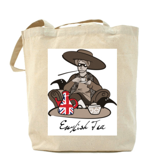 Сумка шоппер с принтом  'English Tea'