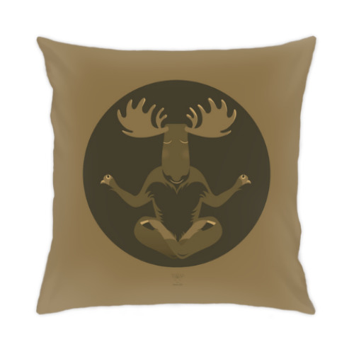 Подушка с принтом Animal Zen: M is for Moose