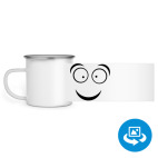 Кружка металлическая белая (круговая запечатка)