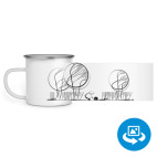 Кружка металлическая белая (круговая запечатка)