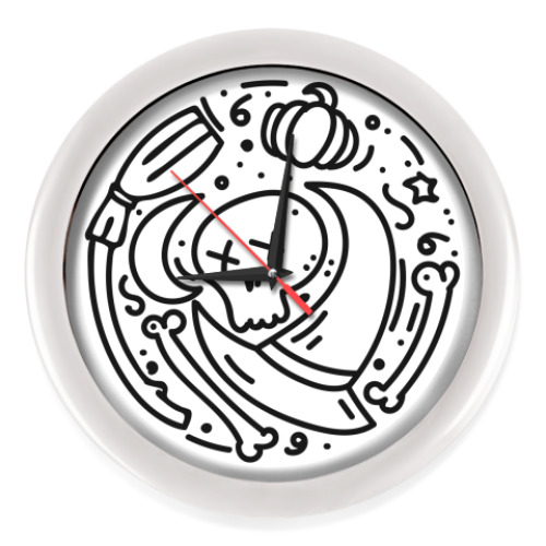 Настенные часы с принтом Хэллоуин