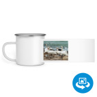 Кружка металлическая белая (круговая запечатка)