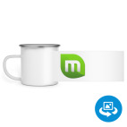 Кружка металлическая белая (круговая запечатка)