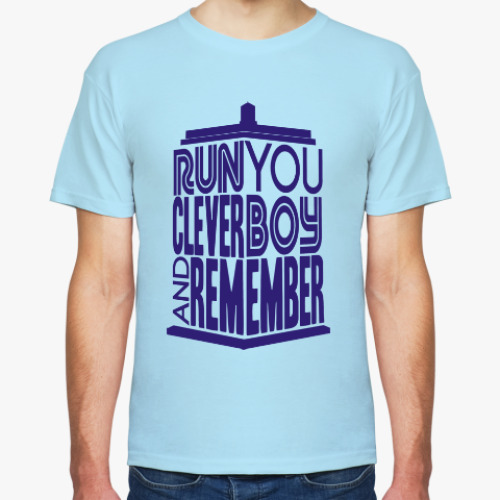 Футболка с принтом Беги, умный мальчик, и помни