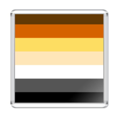 Магнит с принтом Bear Pride Flag