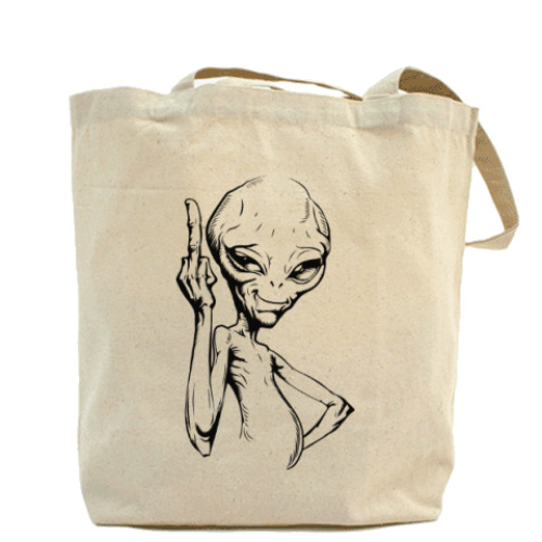 Сумка шоппер смешной пришелец (funny alien)