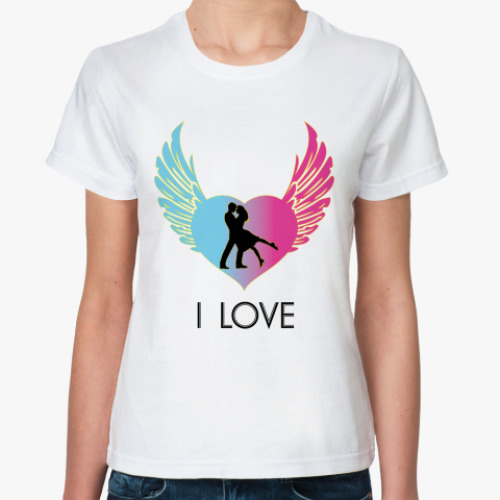 Классическая футболка с принтом Love