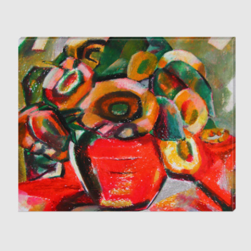 Холст с принтом ВАЗА С ЦВЕТАМИ